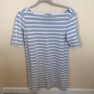 GAP SHIFT DRESS SIZE M GRAY WHITE STRIPE